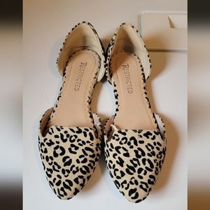 Leopard print pointed flats Size 7